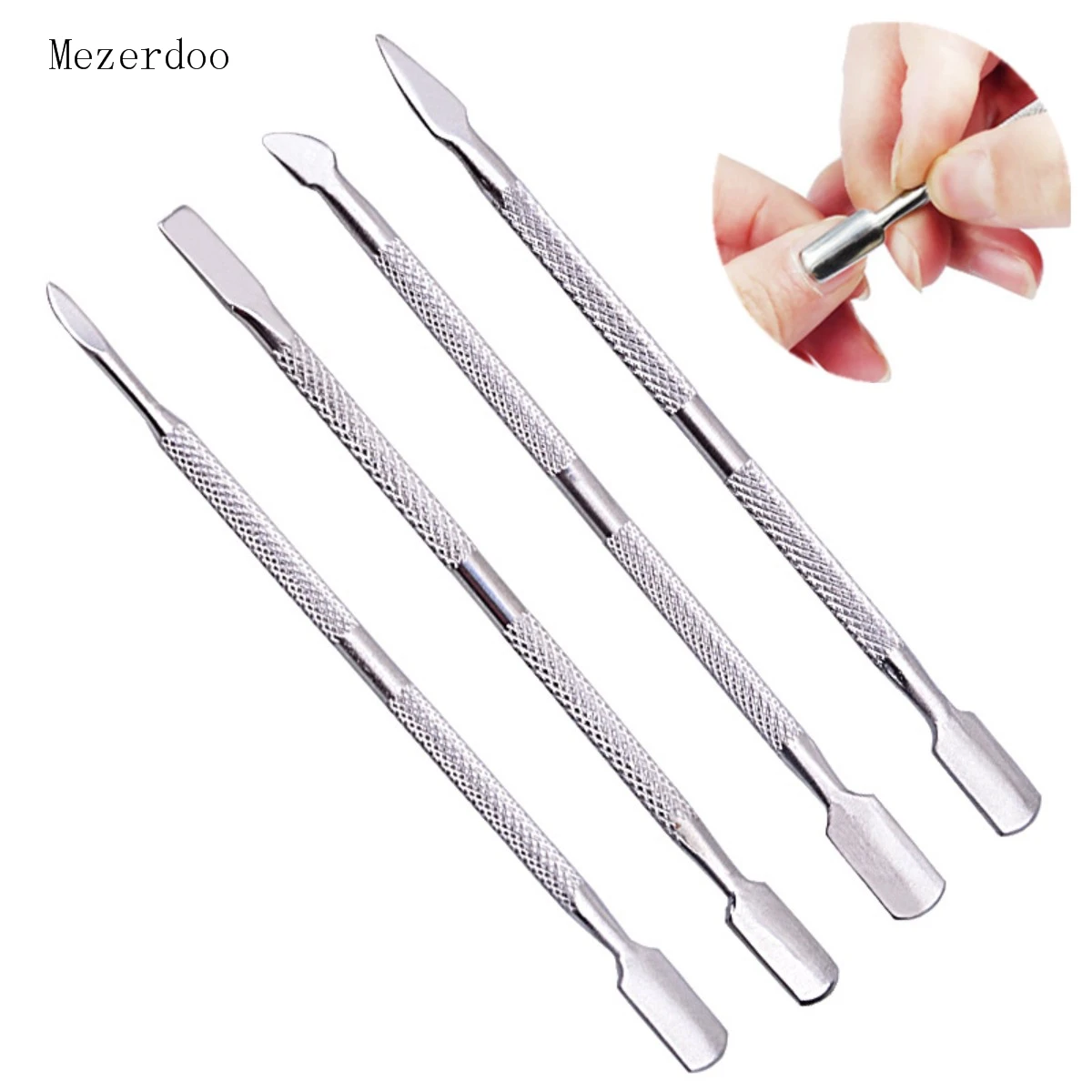 4pcs/lot Double Sided Finger Cuticle Pusher Dead Skin Nail Art Remover