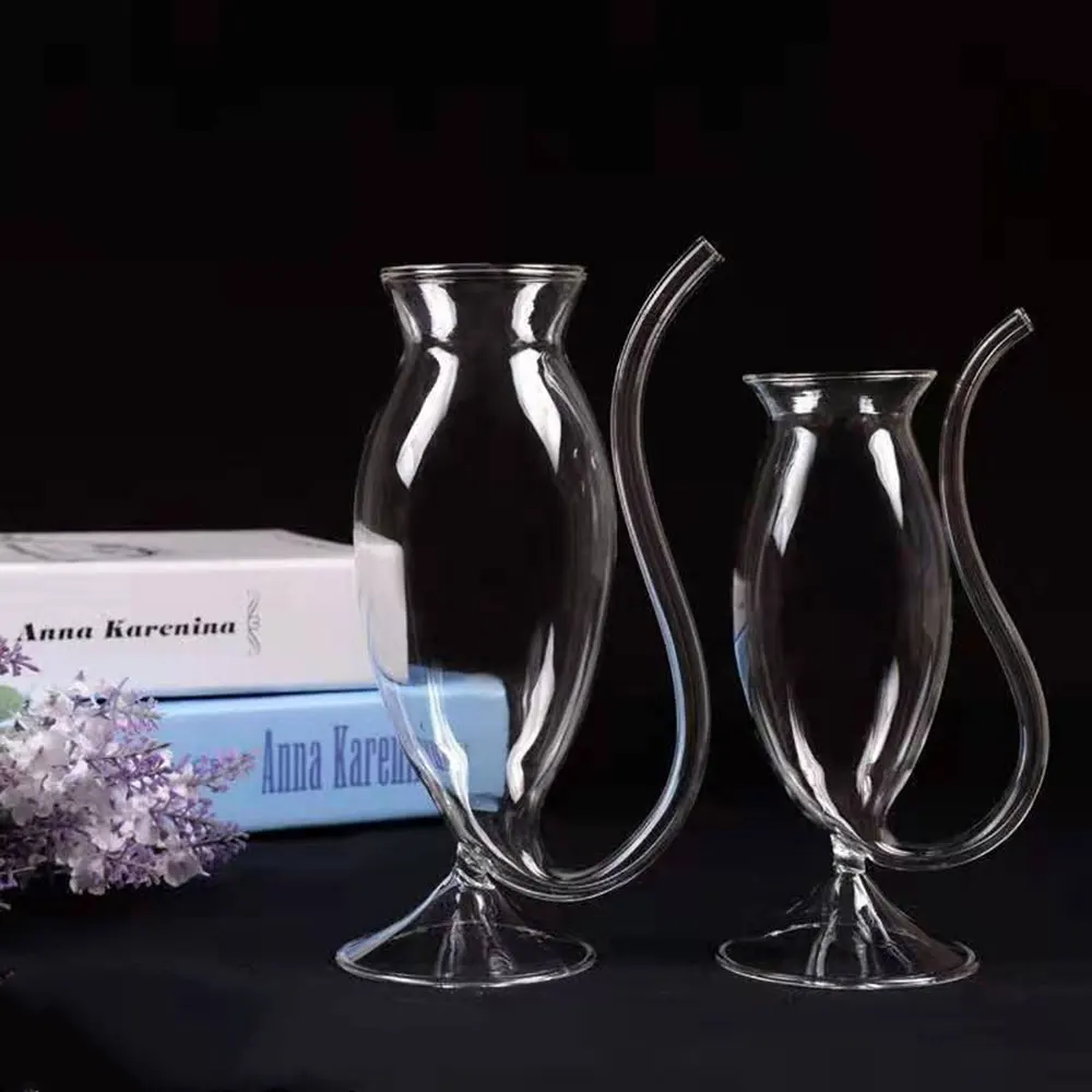 Creative Goblet Glass Mug With Straw For Cold Drink Home Use And Party Night Bar Drinking 1 Creative Goblet Glass Mug With Straw For Cold Drink Home Use And Party Night Bar Drinking 4