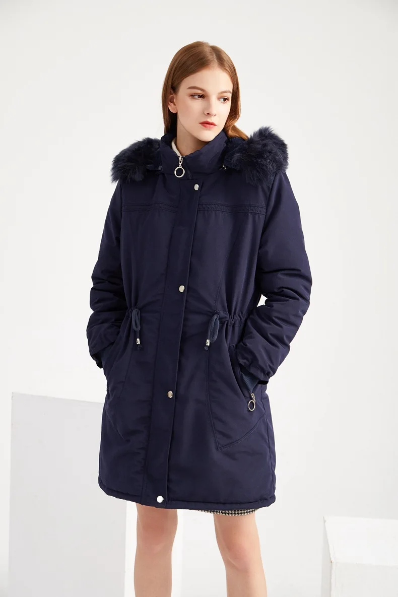 Женская хлопковая куртка, флисовая куртка, длинная, большой размер, с капюшоном, хлопковая куртка, зимняя, теплая, плюс бархат, пальто, хлопковая одежда для женщин