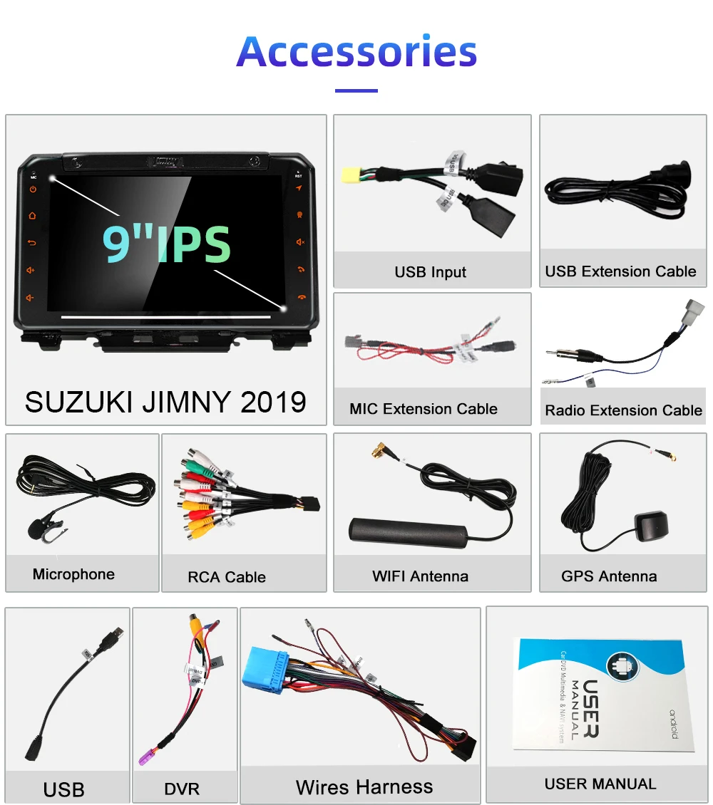 2 Din Android 8,1 gps радио для Suzuki Jimny головное устройство 9,0 дюймов 2 г 32 г Восьмиядерный система Поддержка Зеркало-ссылка gps навигация