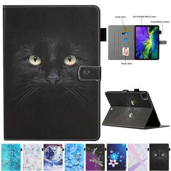 

For Apple IPad Pro 12.9 inch Case 2018 2020 Cartoon Black Cat Leather Cover For Ipad Pro 12.9 inch 2020 2018 Tablet Cover Cases