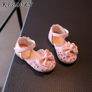 

Keelorn Children's Shoes New Summer Girls Casual Sandals Princess Flats Party Shoes Fashion Flowers Hollow Sandals Bow Shoes