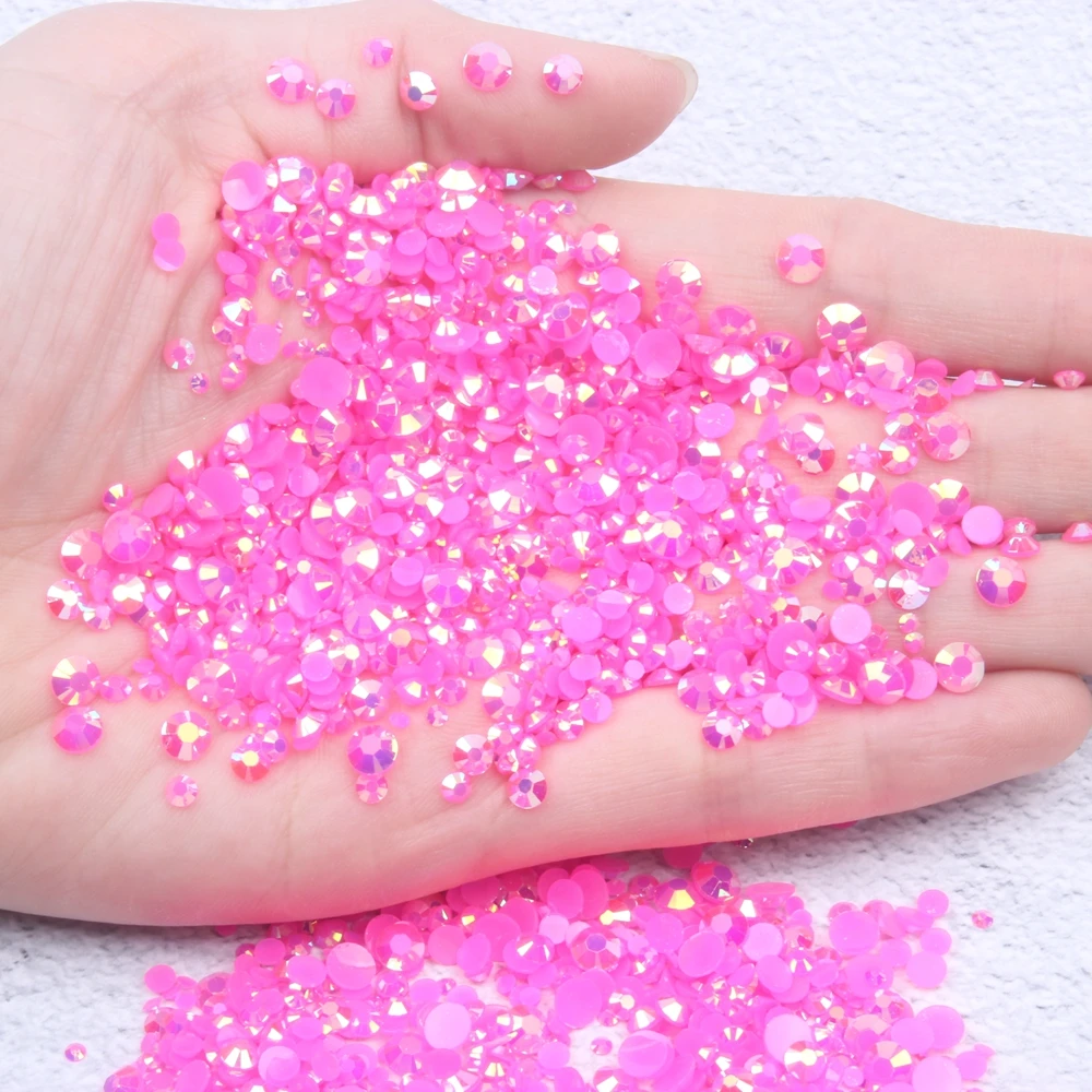 DIY Nail Gems 1000pcs 2 3 4 5mm Mixed Sizes Resin Rhinestones Flatback Round Glue On Non Hotfix Stones Appliques For Craft Badges Fabric & Sewing Supplies