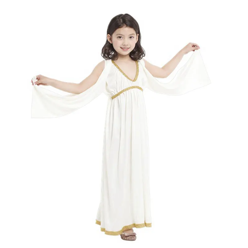 Bambini Bambino Romano Grecian Greca Athena Dea Cosplay Costume Per Le Ragazze Fantasia Infantil Di Halloween Purim Mardi Gras Partito Del Vestito