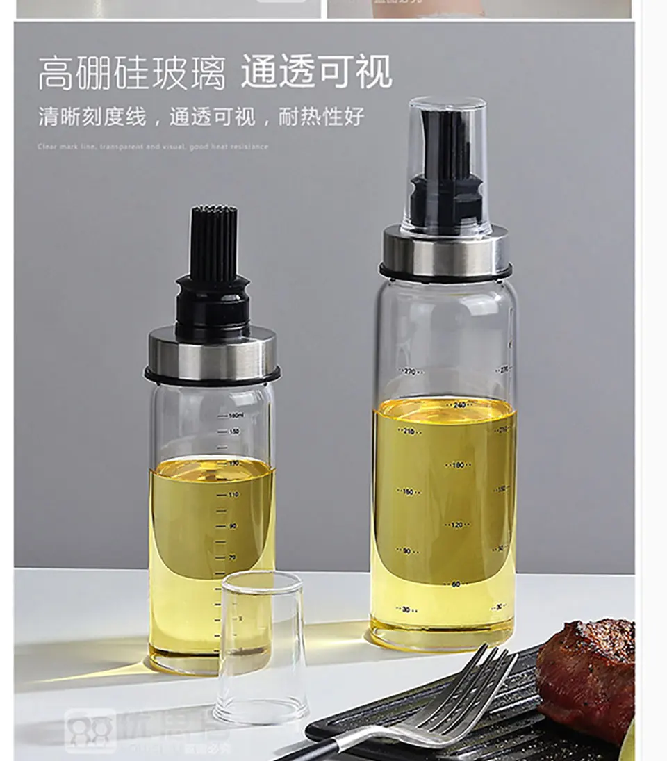 Новая силиконовая кисть для масла с бутылкой стеклянная домашняя кухня для выпечки для барбекю щетка протрите бутылки кухонные банки с крышкой экологичная