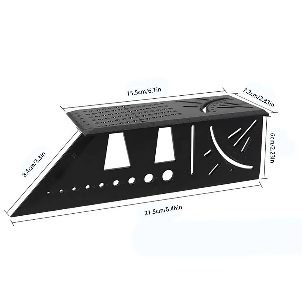 Carpenter's Line Square Measuring Ruler 45 Degree Line Ruler Woodworking Scribe Mark Gauge T-Type