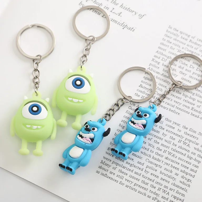 Рюкзак с изображением университета монстров Одноглазый Майк Вазовски Da Mao винить Салливан мягкие Silcone мультфильм кукла-брелок для ключей с подвесками, отпечатанные по уникальному и создаем