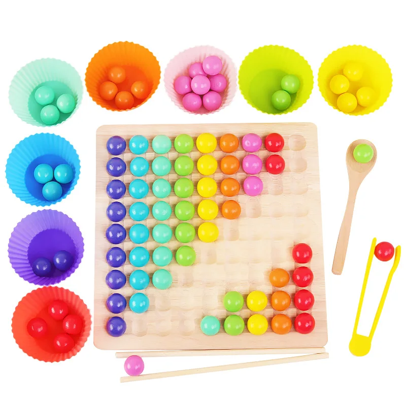 

Montessori Color Sorting Balls Practical Life Materials Educational Toys For Toddlers Rainbow Matching and Counting Game K1864H