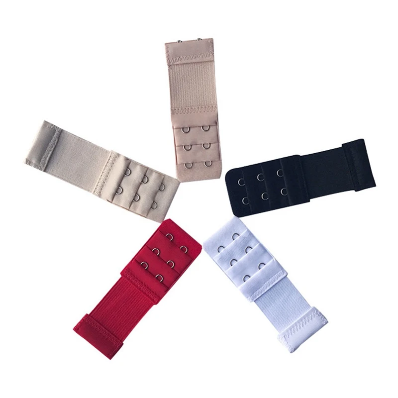 8pcs Elastic Bra Lengthened Buckle Extension Bra Buckle Three Rows Of Two Buckle Seamless