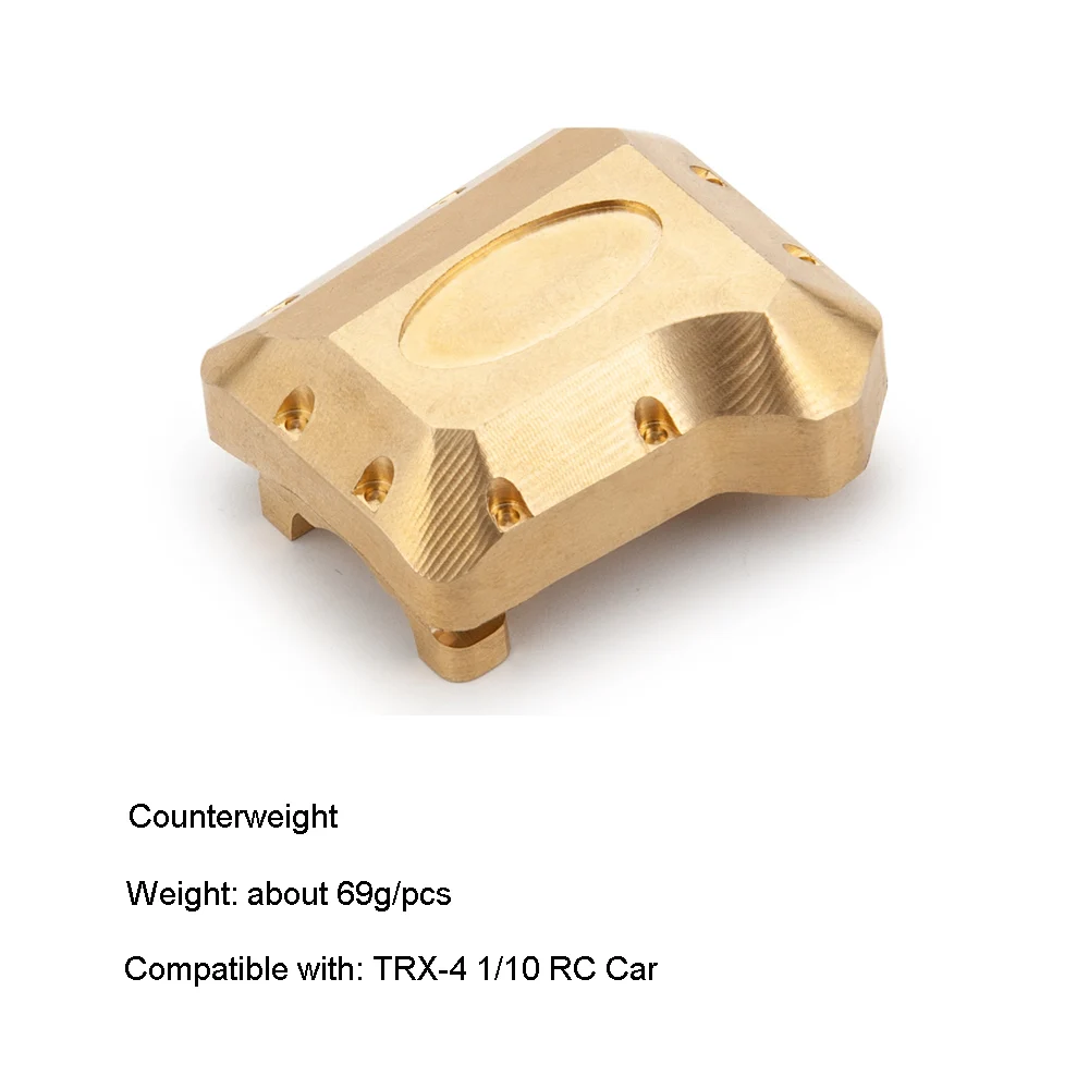 AXSPEED Messing Schwerlast-Gegengewicht Portalantriebsachsgehäuseabdeckung Stoßstangenhalterung für TRX4 1/10 RC Crawler Autoteile – Detail 14