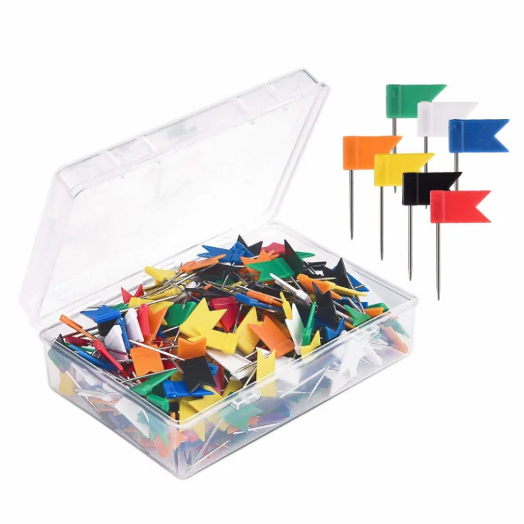 

Factory Direct Selling Color Flag Needle Map Banner Needle Multi-color Selectable Office Pushpin Amazon Hot Sales