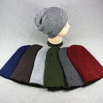 

Men and women fashion autumn and winter striped headgear warm windproof wool hat outdoor knit hat soft winter cap