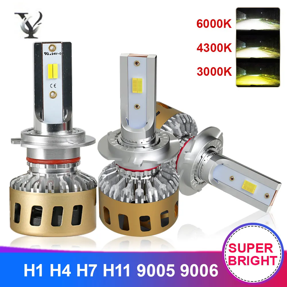 H4 светодиодный фар Canbus 3000K 4300K 6000K H7 H1 H3 H11 9005 HB3 9006 HB4 9012 880 881 турбо авто лампа