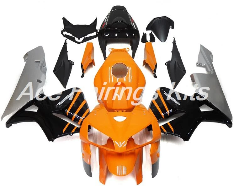 Топ(литьевая форма) ABS мотоцикл полный обтекатель наборы Подходит для Honda CBR600RR 05 06 F5 2005 2006 Обтекатели набор оранжевый черный