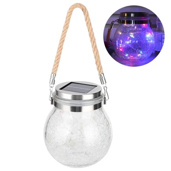

Outdoor Solar Power LED Glass Crack Pattern Pendant Light Garden Courtyard Decoration