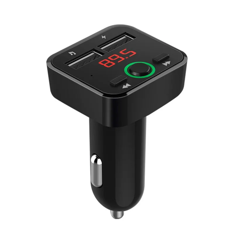 Умный Bluetooth Автомобильный MP3-плеер 5,0 аудио приемник fm-передатчик Hands-free Телефон голосовое напоминание bluetooth Автомобильный fm-передатчик - Название цвета: Черный