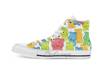

Gummy Bears Gang breathable Casual High Top lace-up Canvas shoes sneakers Drop shipping