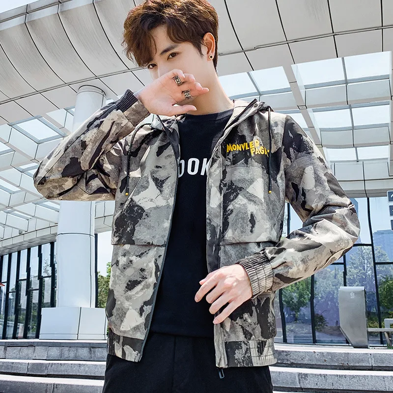 

Coat Men Spring And Autumn INS Fashion 2020 New Style Korean-style Trend Casual Camouflage Jacket on Clothes Spring Men'S Wear