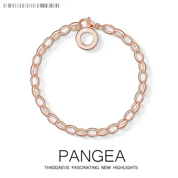 

Link Chain Charm Bracelets,2017 Rose Gold Color Trendy Gift for Women,Europe Style Glam Jewelry,Fashion Jewelry Acessories