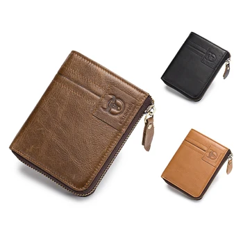 

BULL CAPTAIN Cow Leather Men Wallet Fashion Coin Pocket Multifunction Men Purse High Quality Male Card ID Holder