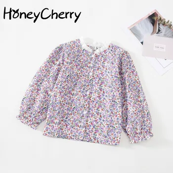 

2020 Autumn New Girl's Long-Sleeved Shirt Korean Style Children's Floral Shirt Girl's Cotton Top baby girl clothes