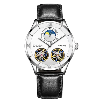 

new DOM Mechanical Watches Men Skeleton Watch Automatic Mechanical Mens Watches Waterproof Self-winding Clock Stainless Steel