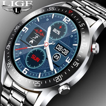 

LIGE 2020 New Steel Band Digital Watch Men Sport Watches Electronic LED Male Wrist Watch For Men Clock Waterproof Bluetooth Hour