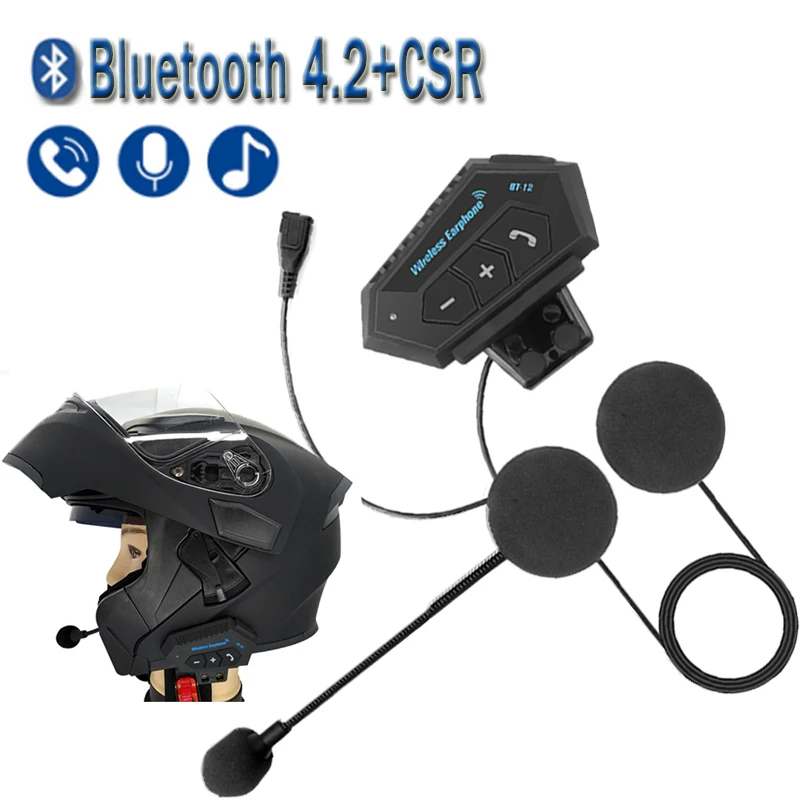 Беспроводные стереонаушники для мотоциклетного шлема Bluetooth 4 2 MP3 чип динамика