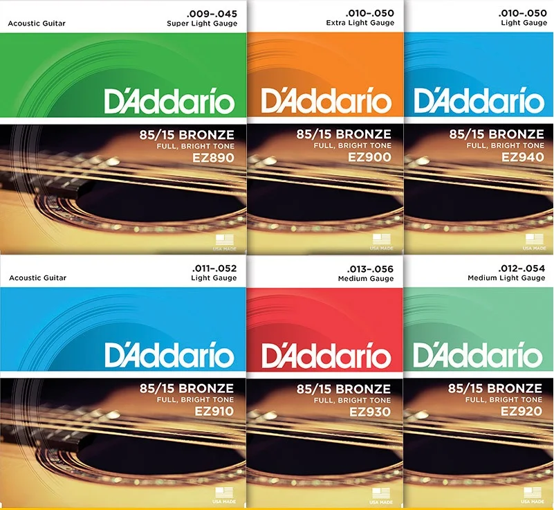 D'Addario EZ910 EZ890 EZ900 EZ920 EZ930 большой американский бронзовые для акустической Daddario