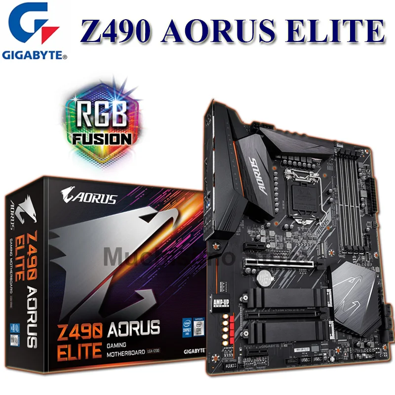 Материнская плата Gigabyte Z490 AORUS ELITE PCI E 4 0 материнская LGA 1200 DDR4 128 ГБ SATA III для