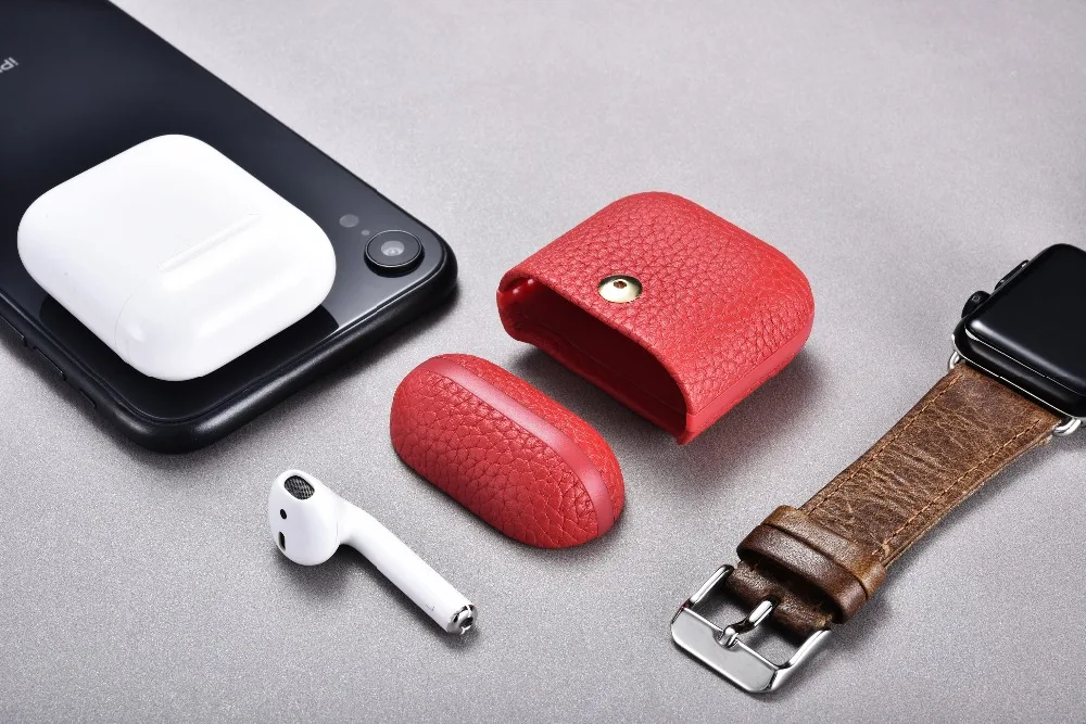 Чехол из натуральной кожи для AirPods 2 Bluetooth беспроводной чехол для наушников Роскошный чехол для Apple AirPods 1 2 защитный чехол