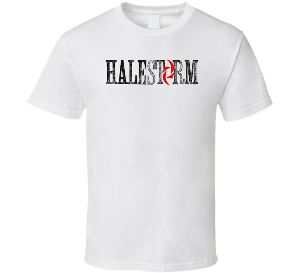 Новинка футболка с логотипом рок-группы Halestorm черно-белая мужская бесплатная