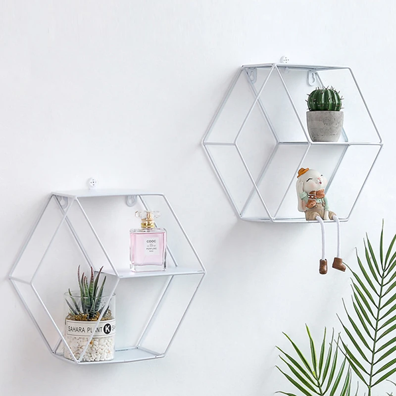 Hexagon Shaped Wall Shelf