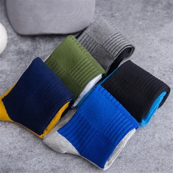 

New Autumn Winter Men Cotton Crew Socks for Male Patchwork Colors Classic Business Men's Socks Dress Socks Man Meias