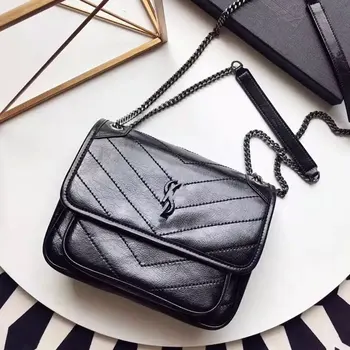 

Luxury brand ladies shoulder bag striped leather handbag designer fashion chain messenger bag classic flip messenger bag