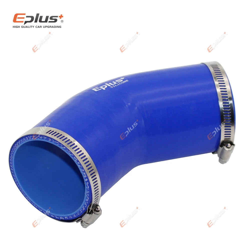 EPLUS Universal Silicone Tubing Hose 45 Degrees Connector Car Intercooler Turbo Intake Pipe Coupler Blue Multi Size silicone hose silicone hose connector