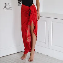 Justchicc Новая женская облегающая юбка с высоким разрезом, сексуальная юбка, винтажная Салатовая плиссированная Асимметричная летняя длинная юбка, женская одежда