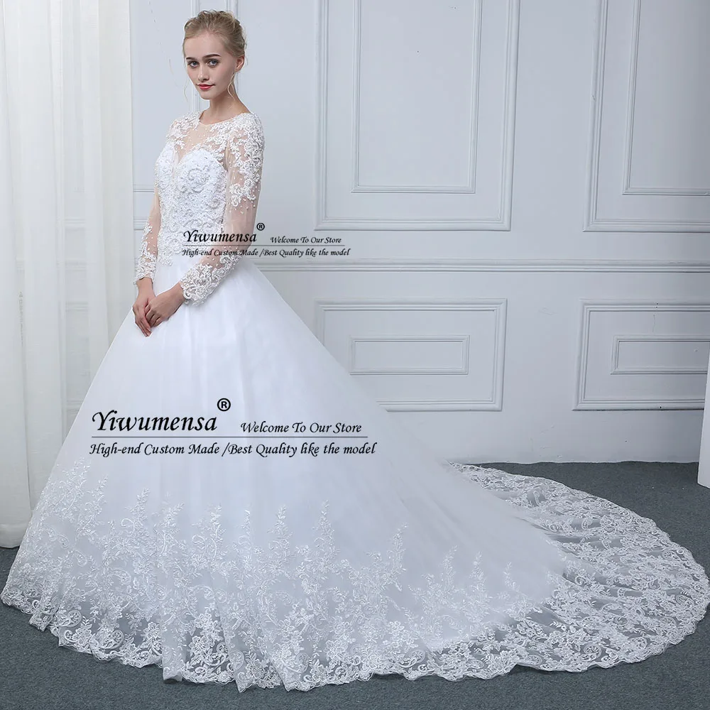 YIWUMENSA Luxury Sexy Bridal Appliques Robe De Marriage Tulle Princess Ball Gown Wedding Dress 2021 Trouwjurk Vestidso De Novias red wedding dresses