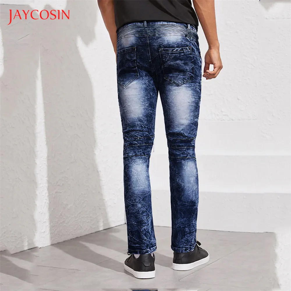 Jaycosin, мужские джинсы, брюки, повседневные, длинные, для скейтборда, строгие, джинсовые брюки, мужские, модные, с карманами, складные, отбеленные, джинсы, брюки