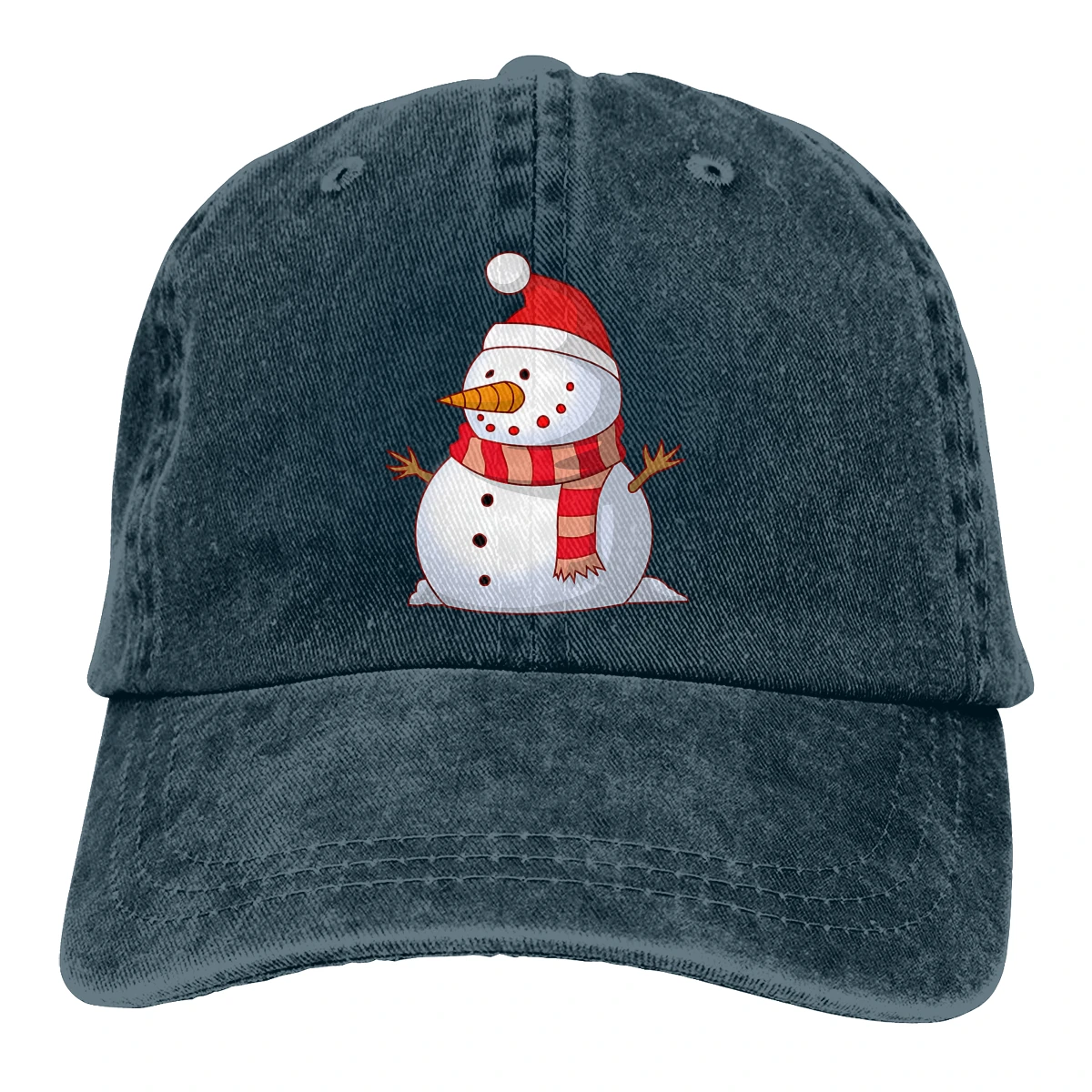 Снеговик Casquette черный унисекс Мужские Женские деним Strapback бейсболка Регулируемая Гольф папа шляпа