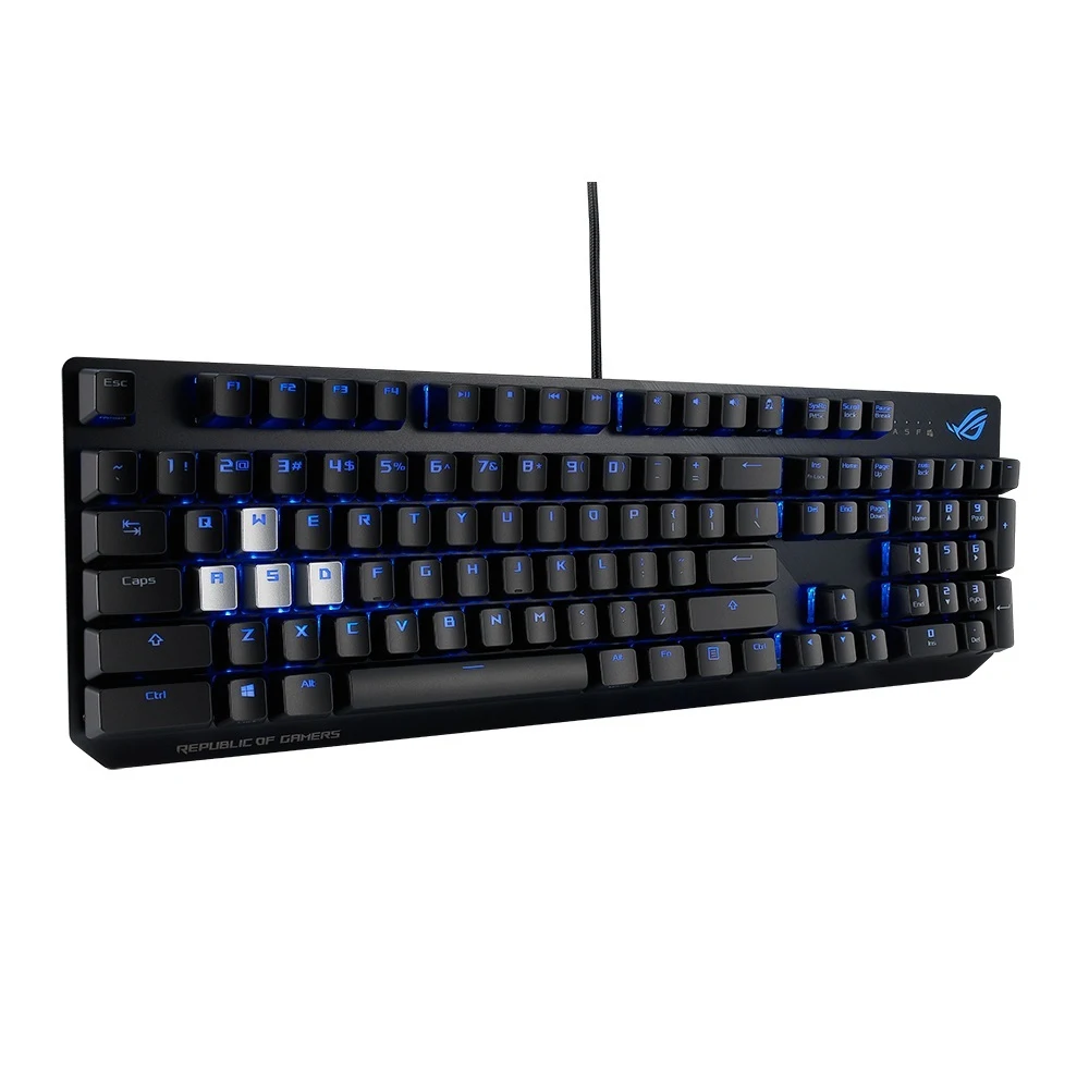 Клавиатура ASUS ROG Strix Scope Cherry MX red проводная, игровая, RGB подсветка, USB, аллюминивая рама, цвет: черный
