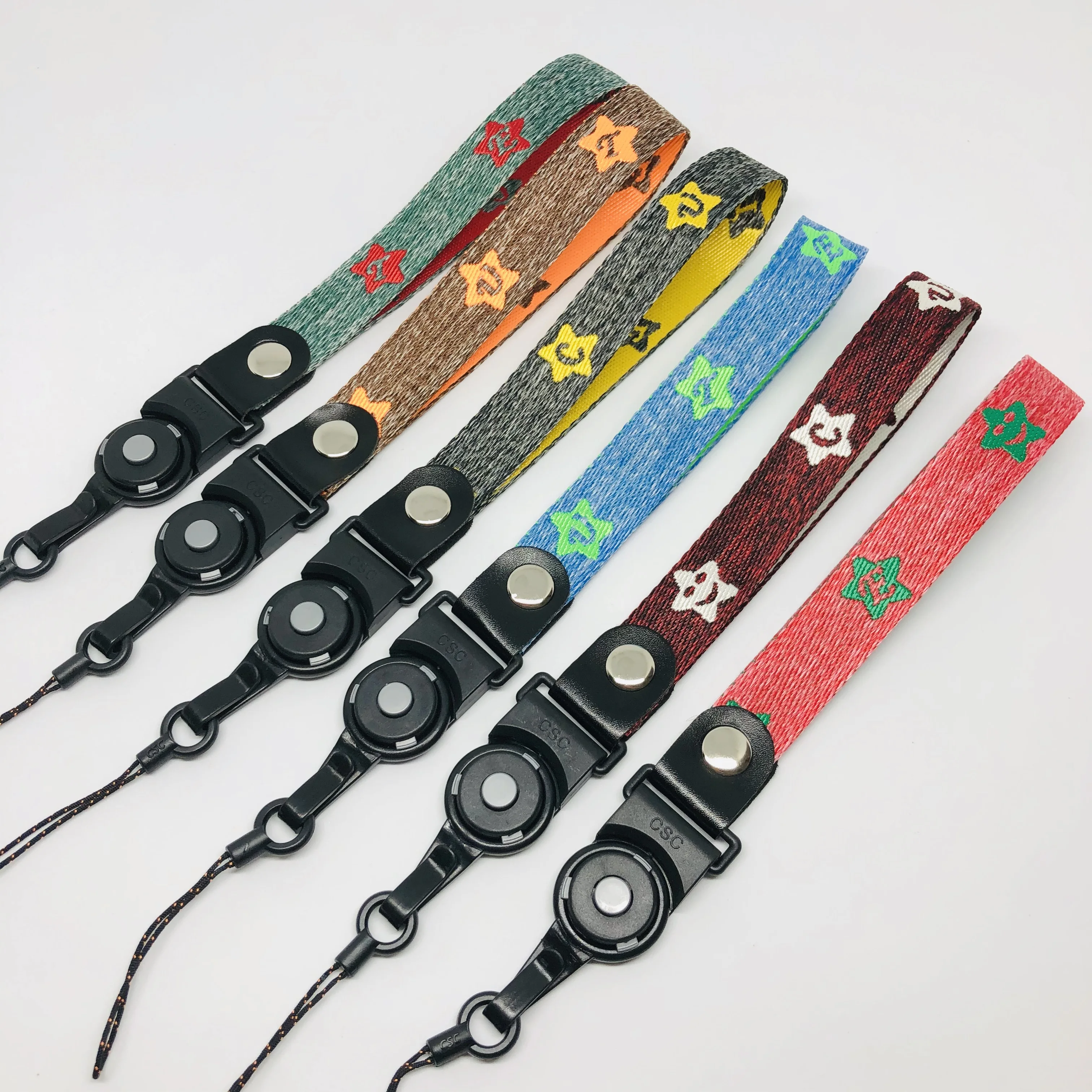 Luxury Lanyard Star Mobile Phone Bracket Wrist Strap Keychain with Card Gym USB Badge Universal Wholesale |