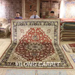 Yilong 9'x12 красный и синий ручной ковер восточных ПЕРСИДСКИЙ ковры ручной работы (WY322A9x12)