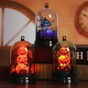 

Halloween Pumpkin Lantern Witch Black Cat Shade Sign Lamp Artificial Pumpkin Halloween Led Light Halloween Decorations