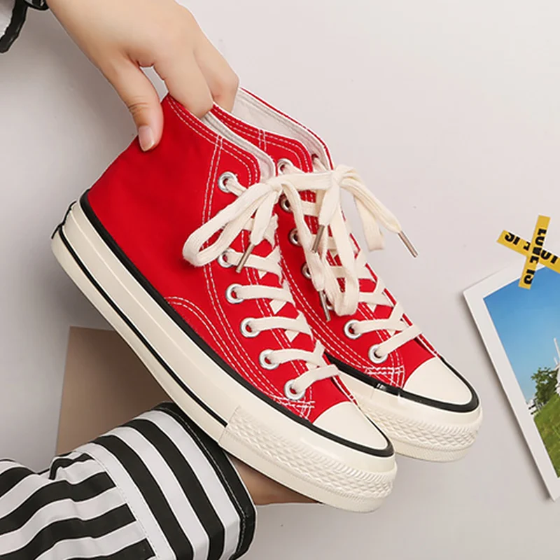 

Women Canvas Shoes Big Size 43 Solid Superstar Lace Up Cozy Casual Woman Sneakers Non Slip Running Shoes Girls