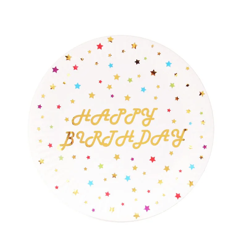 plates 10pcs 10Pcs/Set Gold Paper Disposable Tableware Christmas Birthday Party Paper Plates Cups Carnival Party Supplies Plastic Straws - Цвет: plates 10pcs