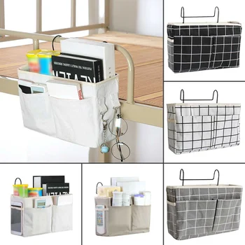 

Bedside Storage Organizer Dorm Room Phone Book Magazine Storage Bag Holder With Hook Remote Caddy Bunk Bed Pocket Save Space