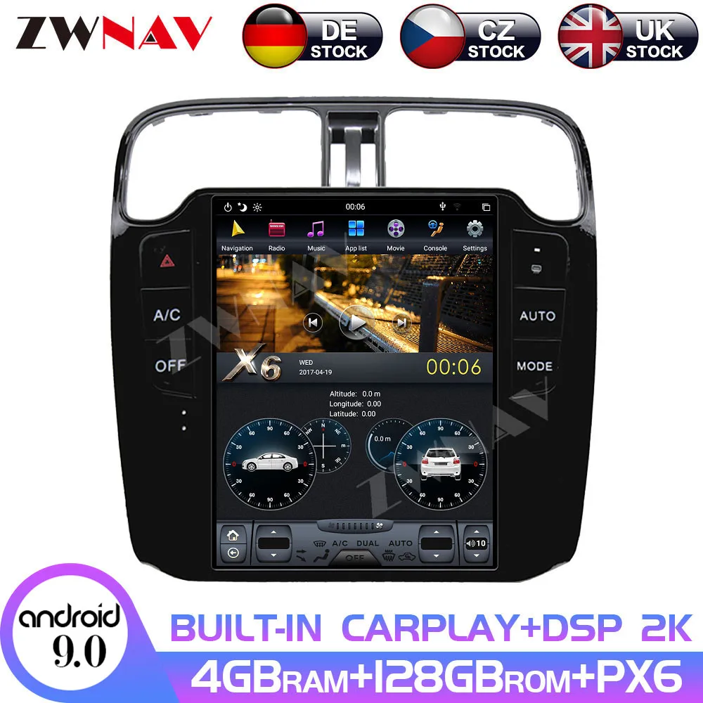

Carplay DSP Android 10 128GB PX6 Vertical Tesla Radio Screen Car Multimedia Player Stereo GPS Navigation For VW Polo 2011-2018