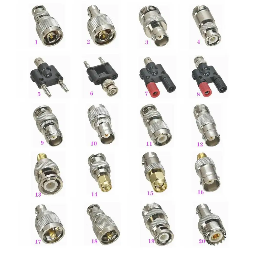 Коннектор BNC N/Banana / TNC SMA UHF PL259 SO239 штекер и гнездо RF коаксиальный адаптер тестовый