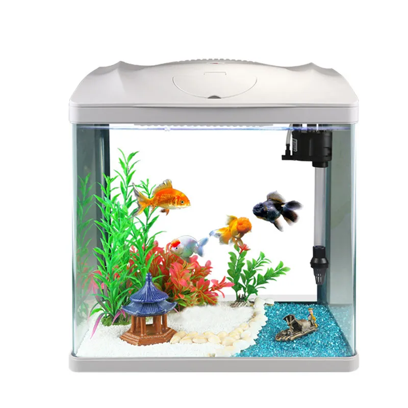 

Aquariums Aquariums Ecological Desktop Aquariums Glass Mini Small Living Room Lazy People Free of Water Change Home Cylinders